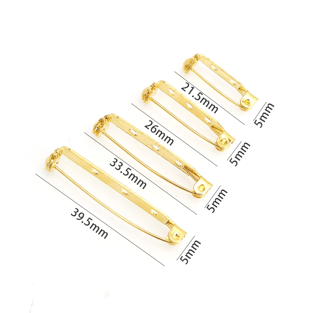 20pcs 20/25/32/38/mm 안전 핀 황동 회전 잠금 브로치 배지 브로치 구멍 핀 브로치 기본 금속 핀
