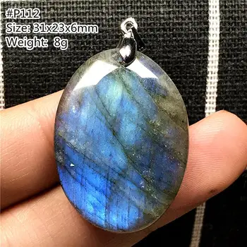 

Real Natural Yellow Blue Light Labradorite Pendant Jewelry For Woman Lady Man Oval Beads Silver Crystal Moonstone Gemstone AAAAA