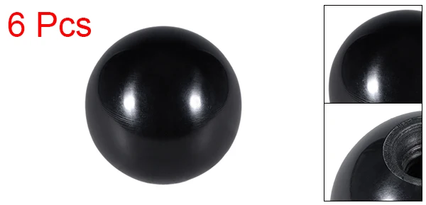 M8 32mm Dia Uxcell 6 шт. отверждаемый материал сферическая ручка с M6/M8/M10/M12 внутренняя резьба машины ручки 30/32/35/40/50 мм Диаметр гладкая оправа черного цвета - Цвет: M8 32mm Dia