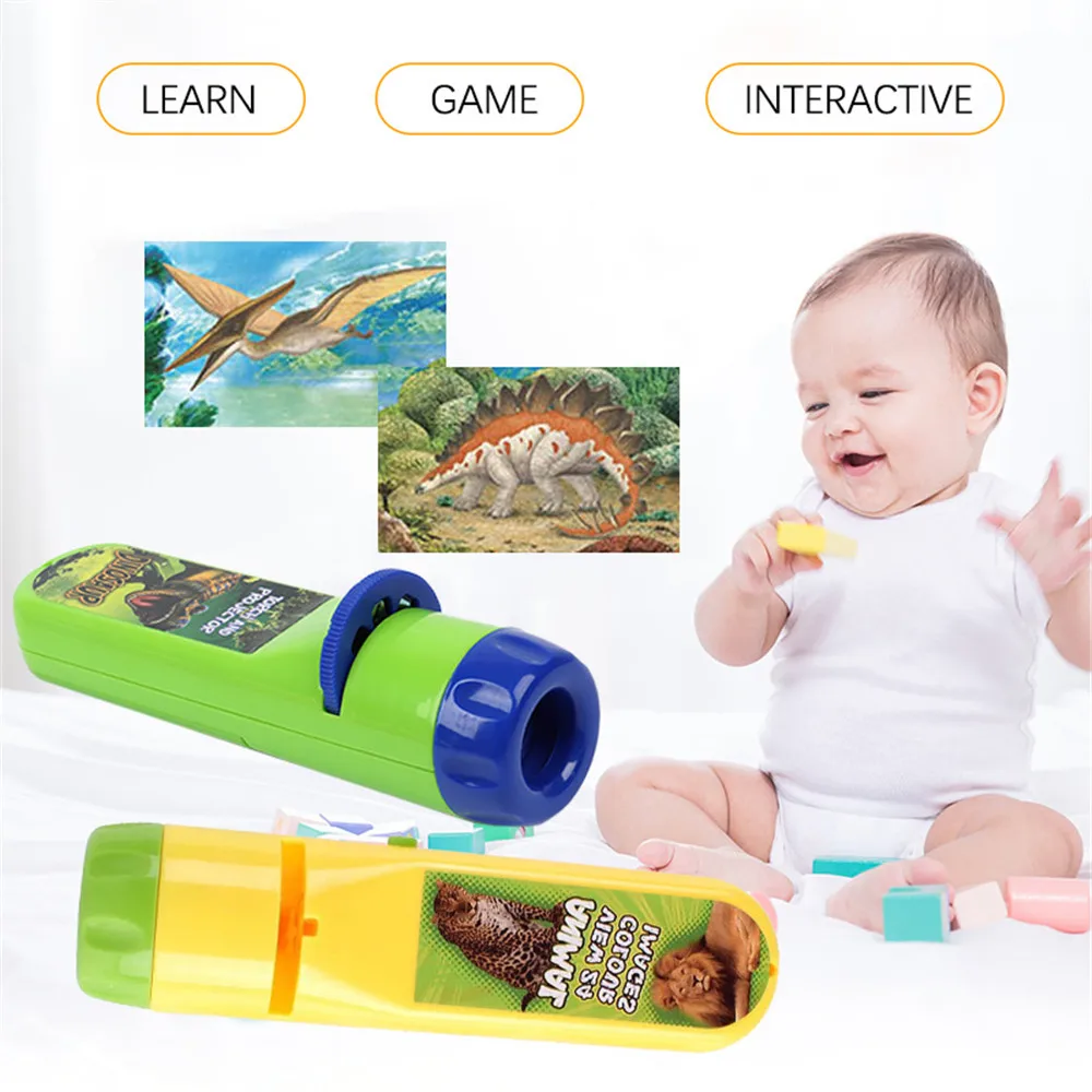 Projector Torch Kids Flashlight Story Book Early Educational Light-up Toys Sleep Light Preschool Fairy Tale Projection Lamp Gift