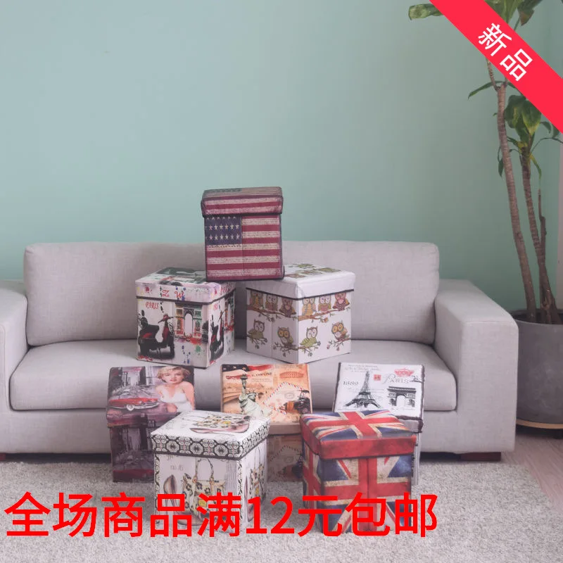 

Household Stool Storage Stool Box Adult Sofa Stool Stool Fabric Toys Household Box 2017 Summer Shoes
