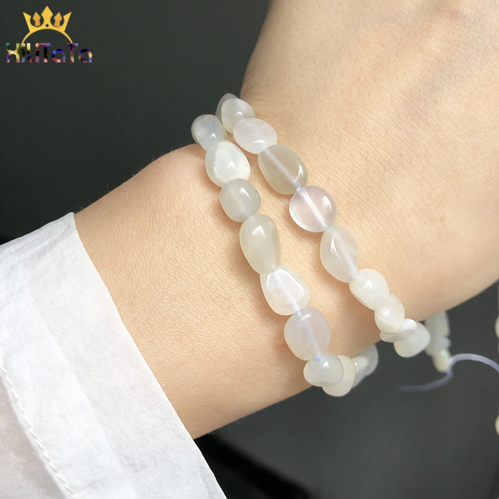 5-8mm Natürliche Edelstein Unregelmäßigen Weißen Mondstein Lose Spacer Perlen Für Schmuck Machen DIY Armband Zubehör 15 "Zoll – Detail 7