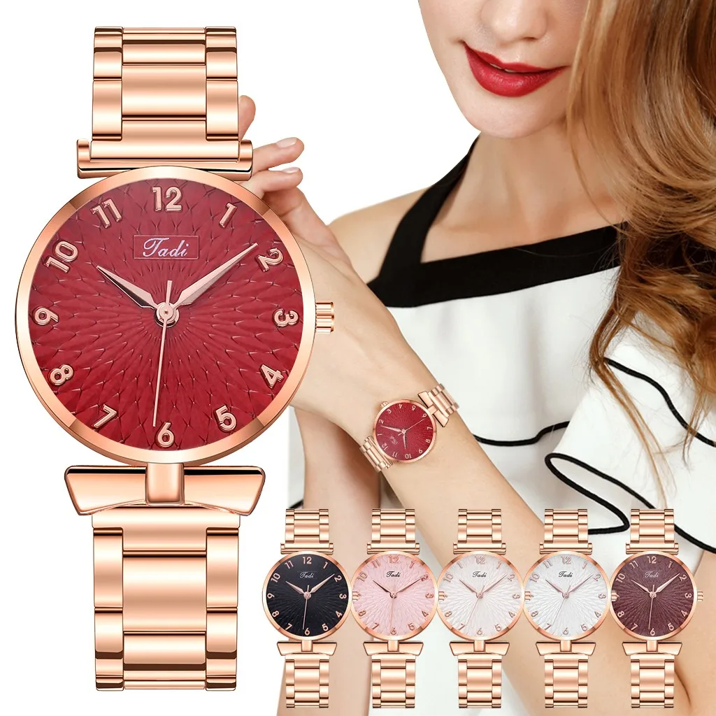Женские часы Reloj Mujer изящные минималистичные с календарем из нержавеющей стали
