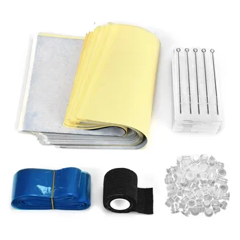 

Tattoo Kit Tattoo Needles Cups Transfer Paper Grip Tape Cord Sleeves Tattoo Tool Kit for Tattoo Artists Tool Set