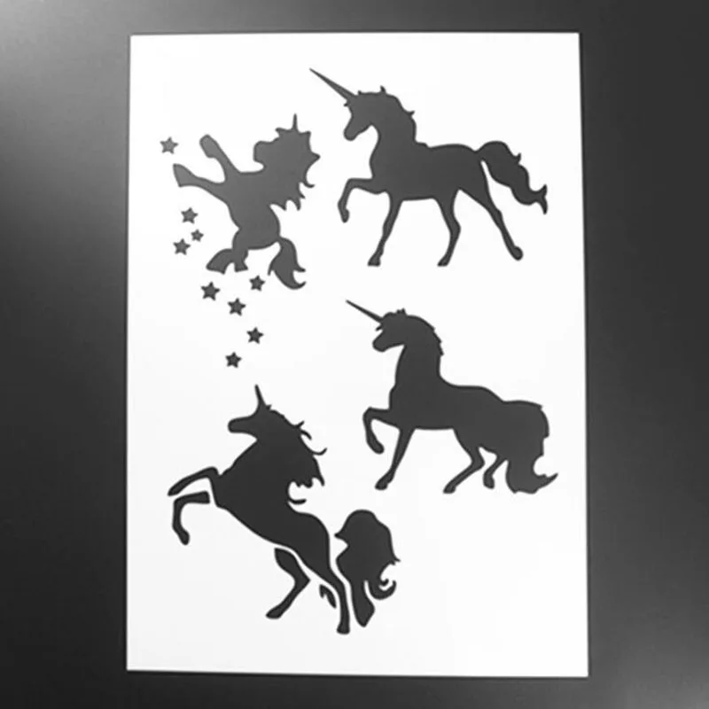 

Unicorn Painting Template DIY Layering Stencils Painting Scrapbook Coloring Embossing Album Decorative Card Template Reusable