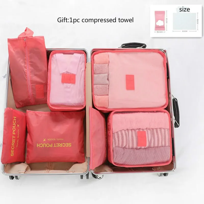 

7PCs Travel Storage Bags Set Portable Tidy Suitcase Organizer Clothes Packing Home Closet Divider Container Bag High Quality