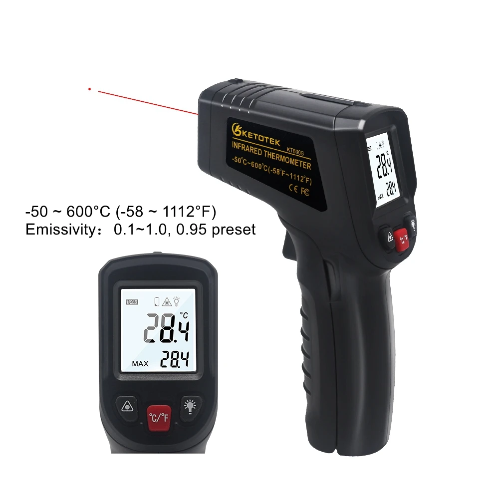 Noncontact Ir Infrared Thermometer Gun Cooking 50600c Digital Lcd