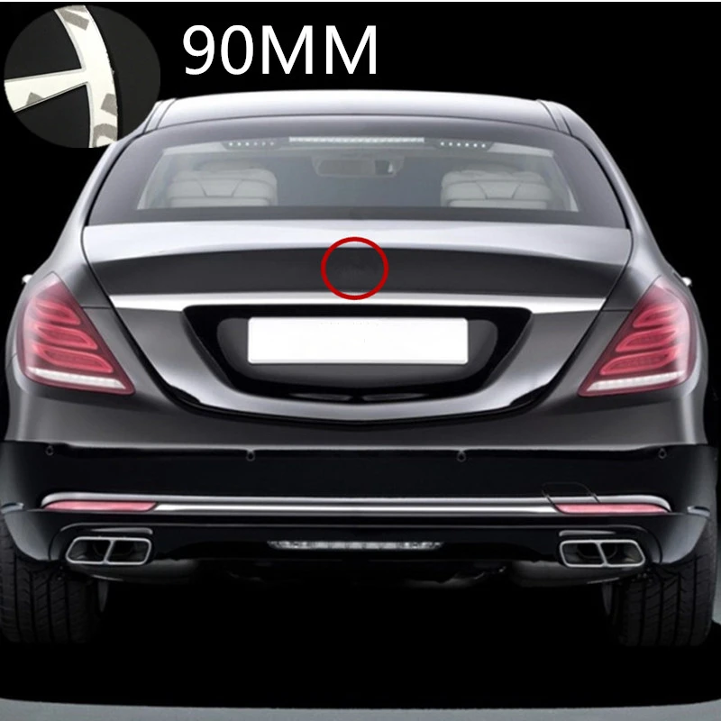 メルセデスベンツ用の光沢のある黒いステッカー 車内用の青 白の背景 90mm エンブレム Aliexpress