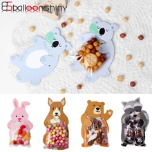 BalleenShiny, 10 шт., сумки для конфет, мультяшный кролик, коала, лиса, печенье, орехи, закуска, аккуратный Органайзер, милые гаджеты, карманные вечерние украшения