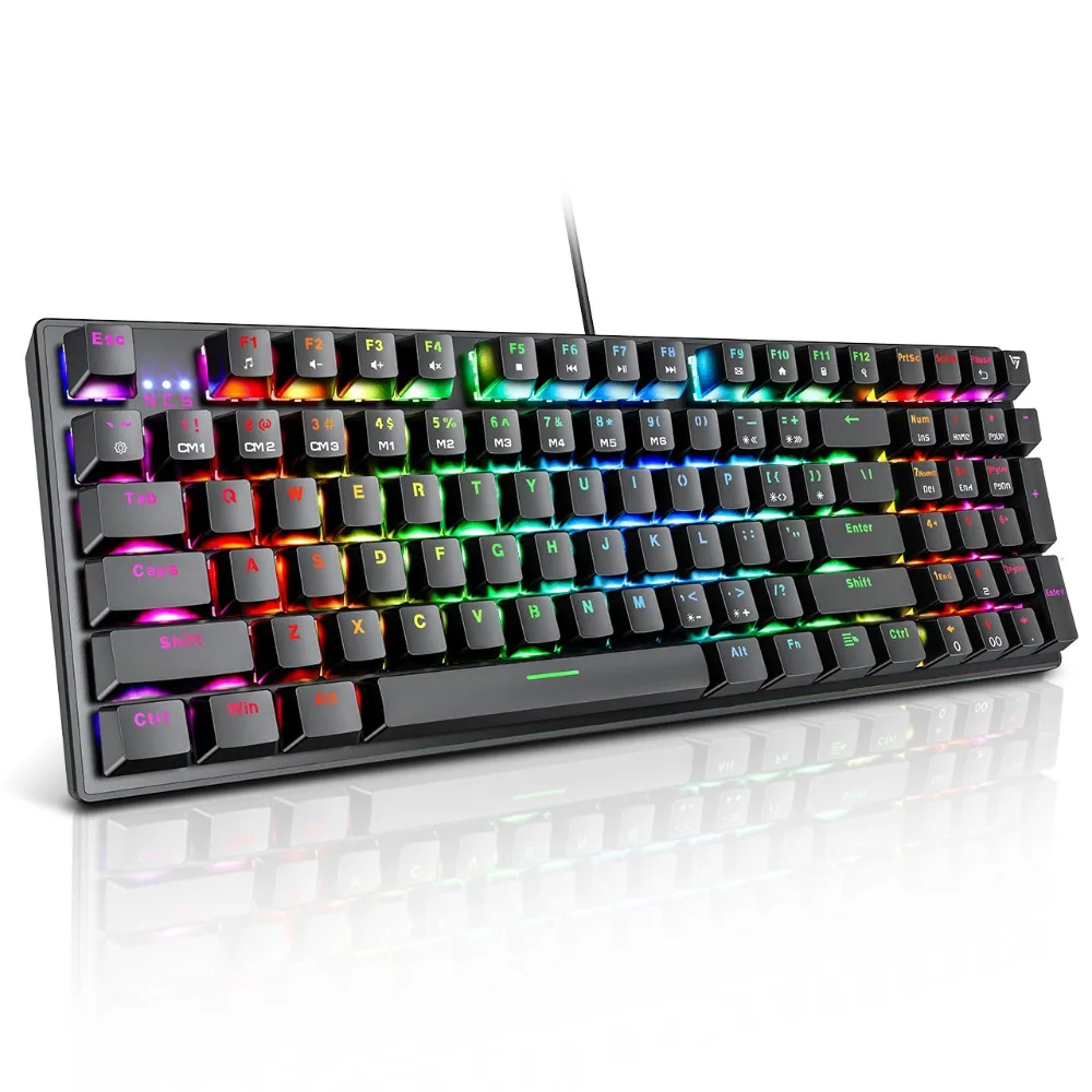 VicTsing PC259 Mechanical Keyboard RGB USB Wired Gaming Keybaord Blue Switch With 96 Keycaps Customized RGB Backlit For PC Gamer (7)