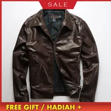 Высококачественные мужские Куртки из натуральной кожи на осень и зиму, повседневные деловые пальто из овчины, большие размеры, теплая куртка на молнии