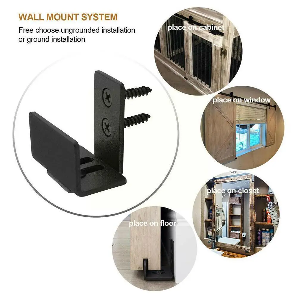 8-in-1 Adjustable Sliding Floor Guide Rail Stopper Carbon Steel Material For Kitchen Barn Door Slide Rail Accessories J3q1