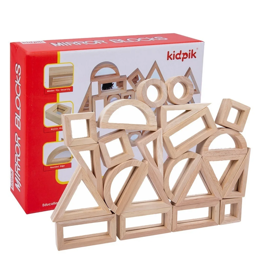 Wooden Mirror Stacking Blocks Creative Colorful Learning And Educational Construction Building Toys Set For Kids For Ages 2+ 4 Wooden Mirror Stacking Blocks Creative Colorful Learning And Educational Construction Building Toys Set For Kids For Ages 2+ 4