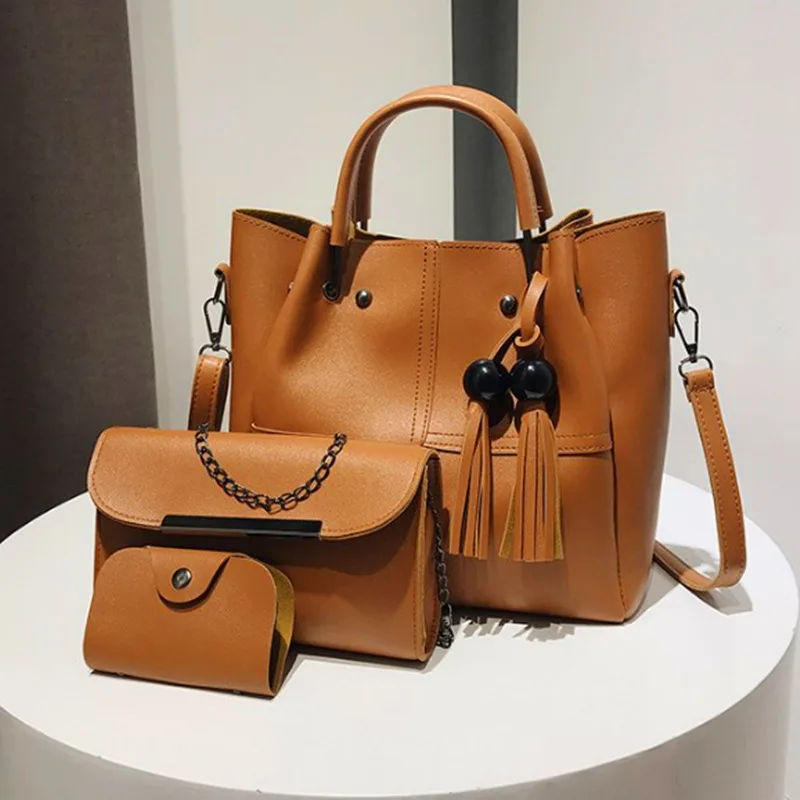 

Set Bag2018 New Style Versitile Fashion WOMEN'S Shoulder Bag Korean-style Trend Tassels Picture Hand Over-the-shoulder Bag