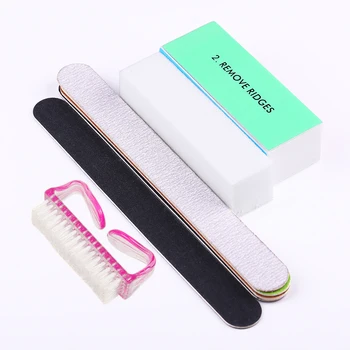

1 Set Professional Nail Files Kits Steel Push Sandpaper Slim kit Nail Art File Curve Manicures Tool Set Salon Nail Tools DIY