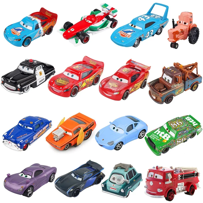 Disney Pixar-Juguetes de los personajes de Cars para niños, coches de juguetes de Cars 2 3, Lightning McQueen, Mater Jackson, Storm Ramirez, 1:55, vehículo fundido a presión, juguete de metal de aleación para chicos