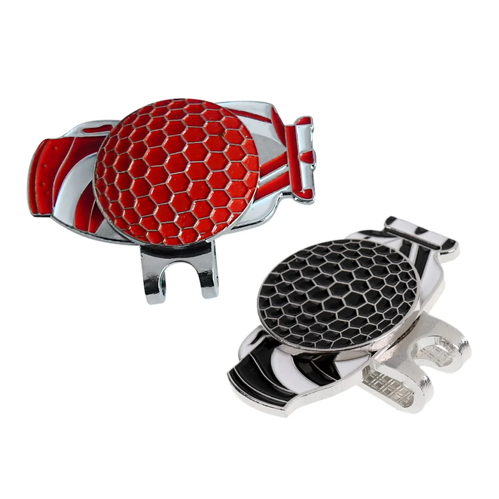 

2Pcs Protable Golf Bag Magnetic Hat Clip with Golf Ball Marker Golfer Gift