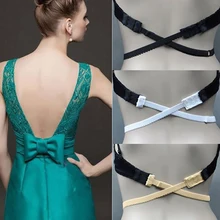 Backless Bra Straps Belt Low Back Elastic Women's Bra Straps Converter Extender Adapter Adjustable Straps with Hook 3 Colors