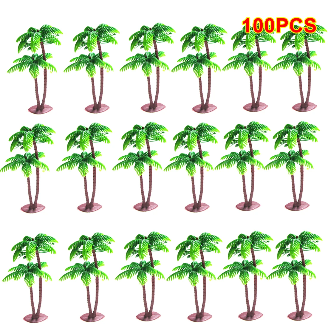 

100Pcs 13.5 x 10cm Plastic Simulates Plant Models Tree Decoration for Gardening Scene Sand Table Microlandschaft - Coconut Trees