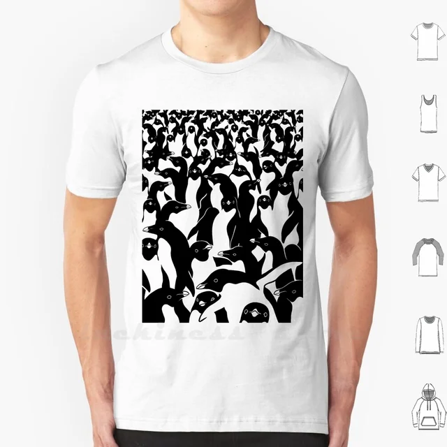 Cotton DIY S 6xl Penguin Bw Pattern 