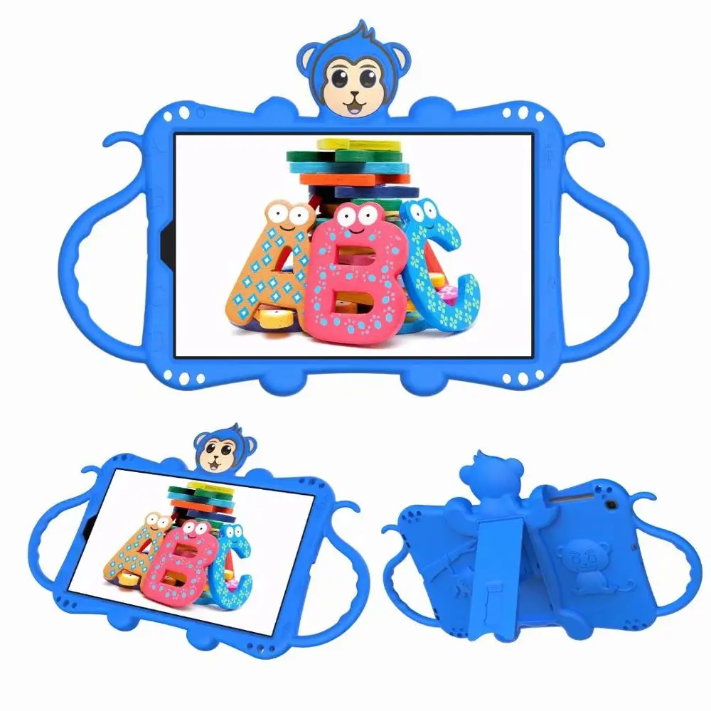 Lucky monkey kids Tablet Case For Samsung Galaxy Tab A 10.1 SM-T510 T515 Non-toxic Silicone Kids Shockproof Stand tablet Cover | Компьютеры