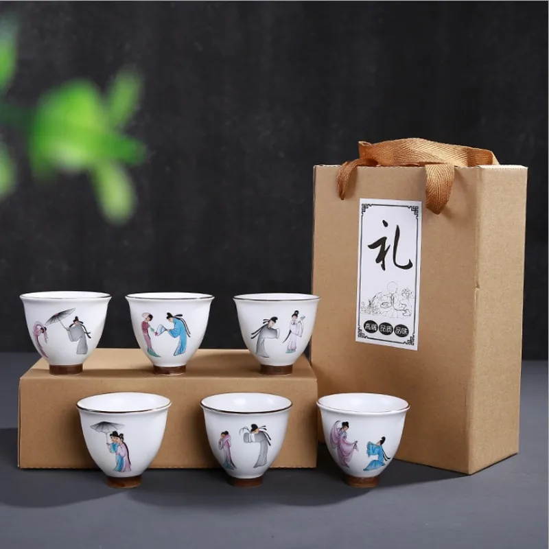 Tea set Include 1 Pot 6 Cup High quality elegant gaiwan Beautiful and easy teapot kettle teacup Travel free shipping | Дом и сад