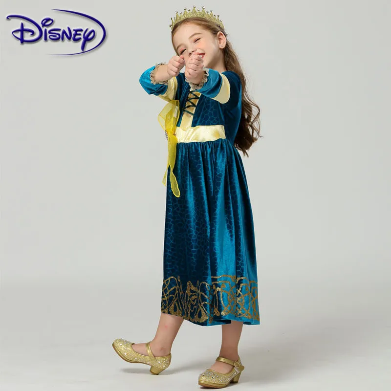 Disney платье для девочек на Рождество с длинными волосами карнавальный костюм