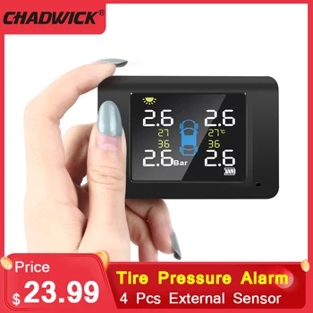 

4PCS Sensor TPMS Tire Pressure Monitoring System Collapsible Car Tire Pressure Alarm Vehicles Tire Pressure Monitoring