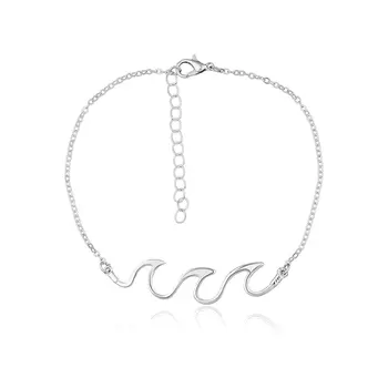 

New Products Accessories Oceans Wave Alloy Anklet Beach Waves Spindrift Cool Foot Ornaments Jk049