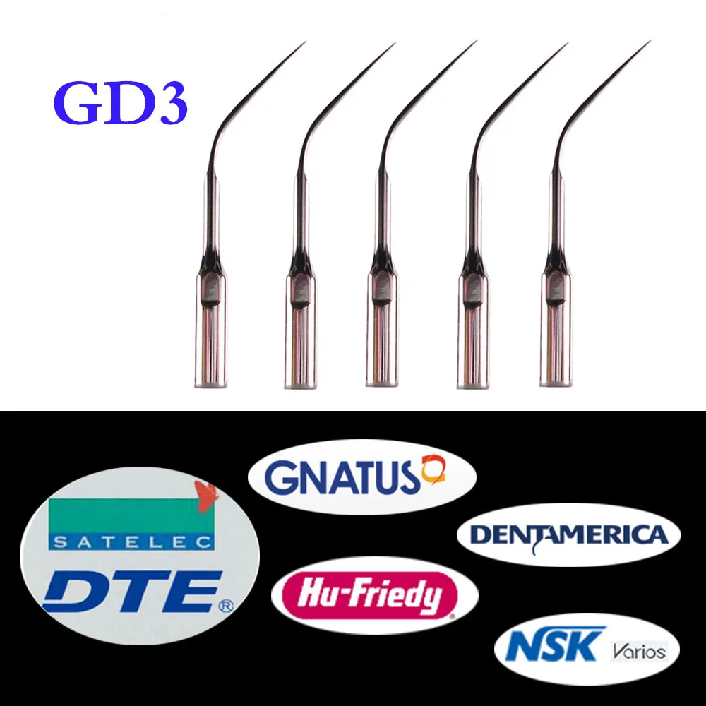 5 Pieces/Lot Dental Ultrasonic Scaler Tip GD3 for DTE/ Satelec/ NSK