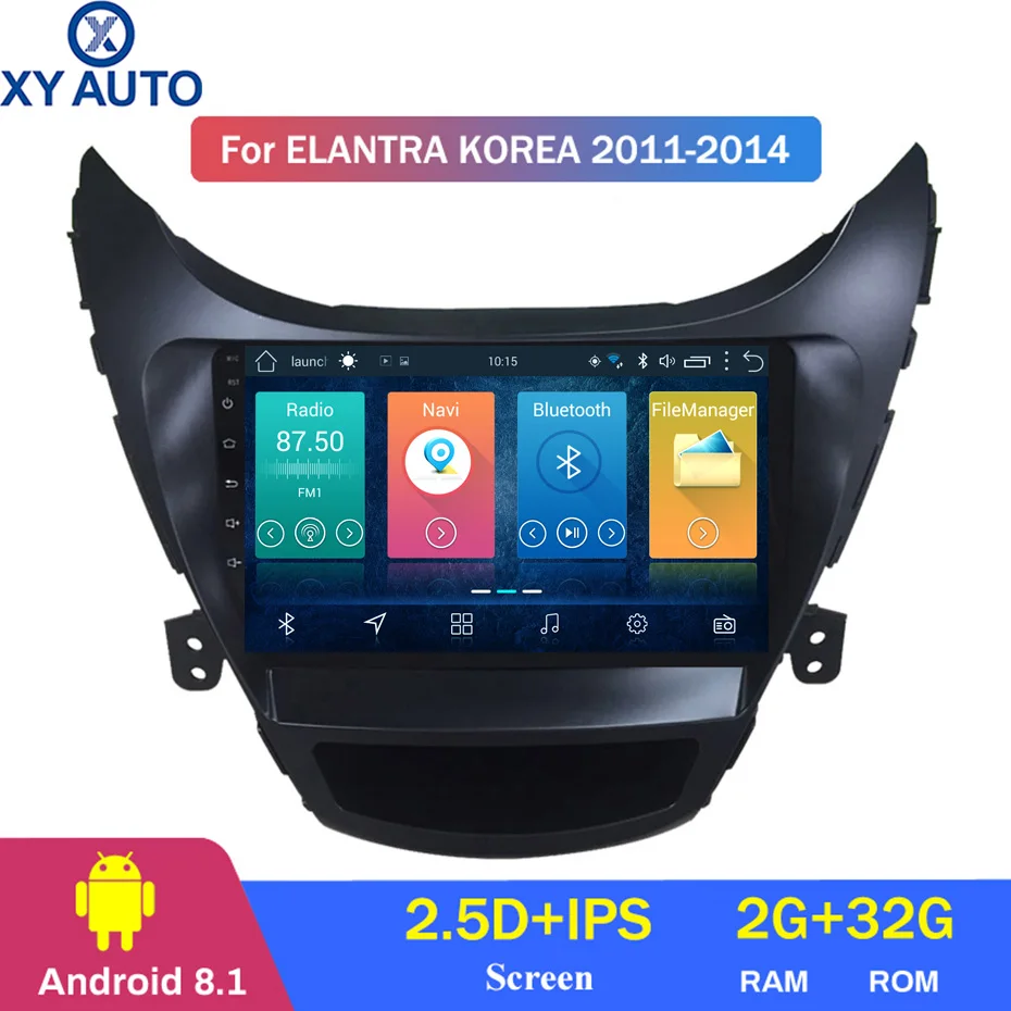 9 дюймов 2.5D IPS HD сенсорный экран Android 8 1 2G RAM 32G ROM NAVI для Hyundai Elantra 2011-2014 с Bluetooth USB WIFI SWC |