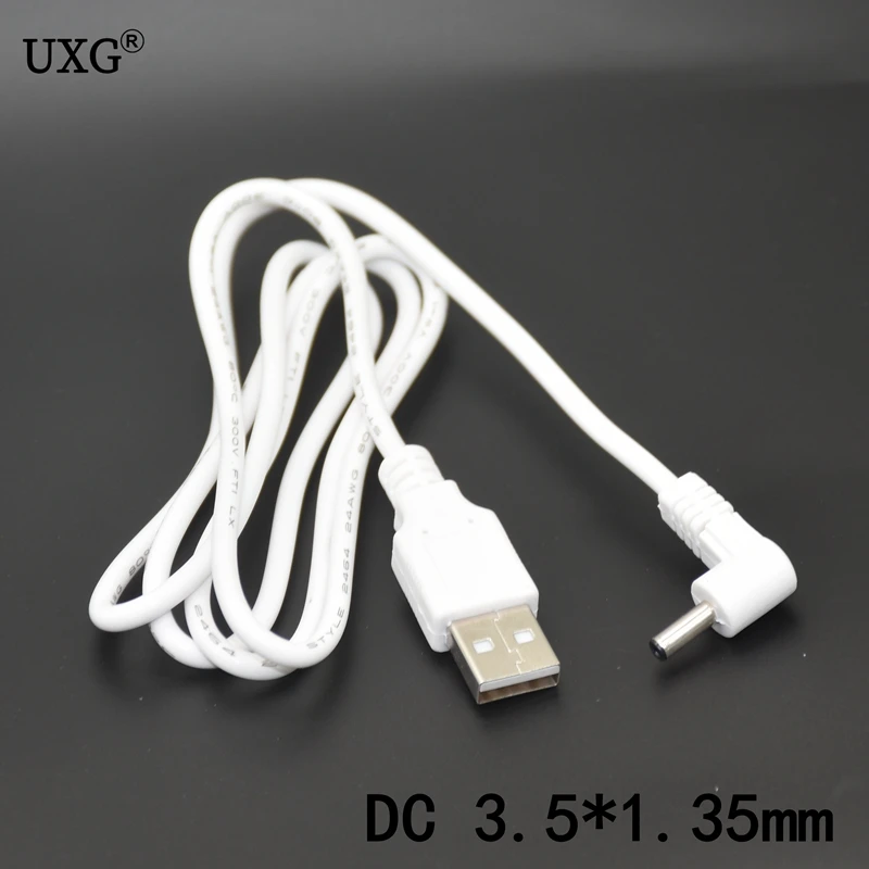 DC Power Plug USB Convert To 3.5*1.35mm/DC 3.5*1.35mm Black L Shape Right Angle Jack With Cord Connector Cable 1m 3ft 2m
