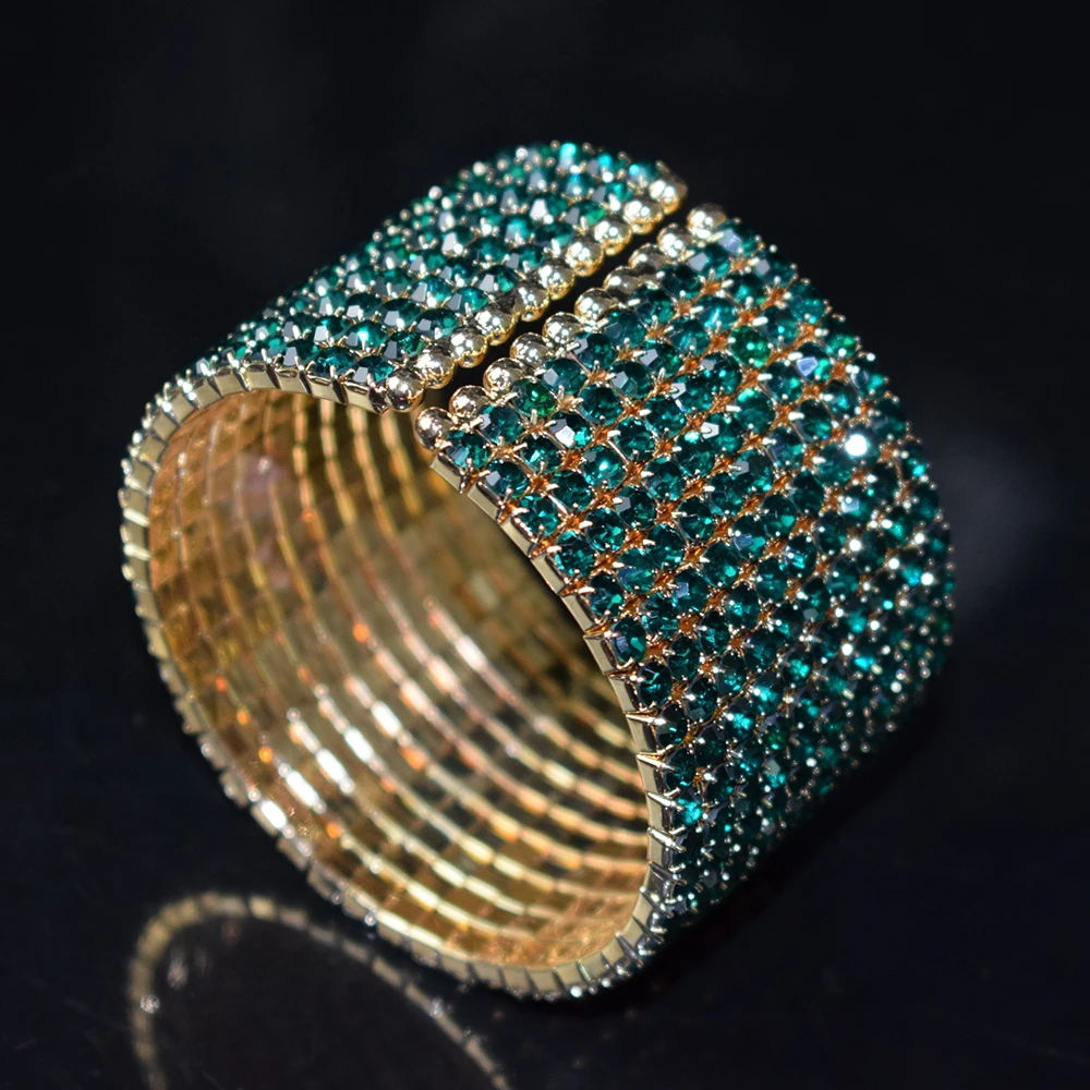 Crystal Bracelets Rhinestone Gold Silver Plated For Women Wedding Jewelry