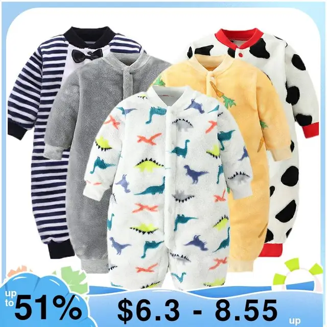 Newborn Baby Spring Winter Clothes Infant Jacket for Girls Jumpsuit for Boys Soft Flannel  1