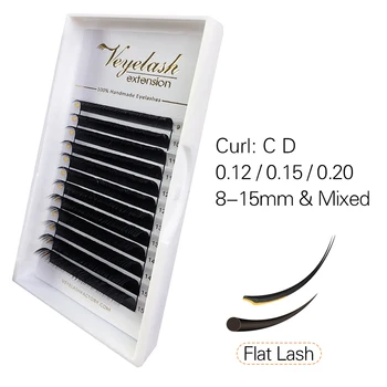 

Veyelash Ellipse Eyelashes Double Tips Makeup Mix 8~15mm Flat Mink Cilia Eyelashes Faux Mink Matte Soft Natural Maquiagem
