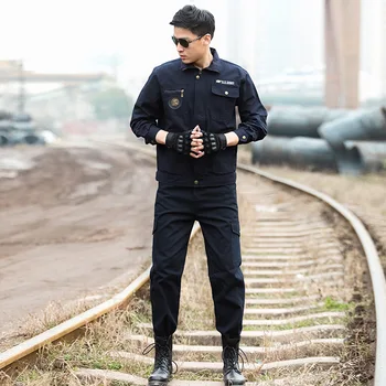 

Long-sleeved Overall Suit Men's Wear-Resistant Spring and Autumn Clothing Factory Uniform Auto Repair Pure Cotton Electric Weldi