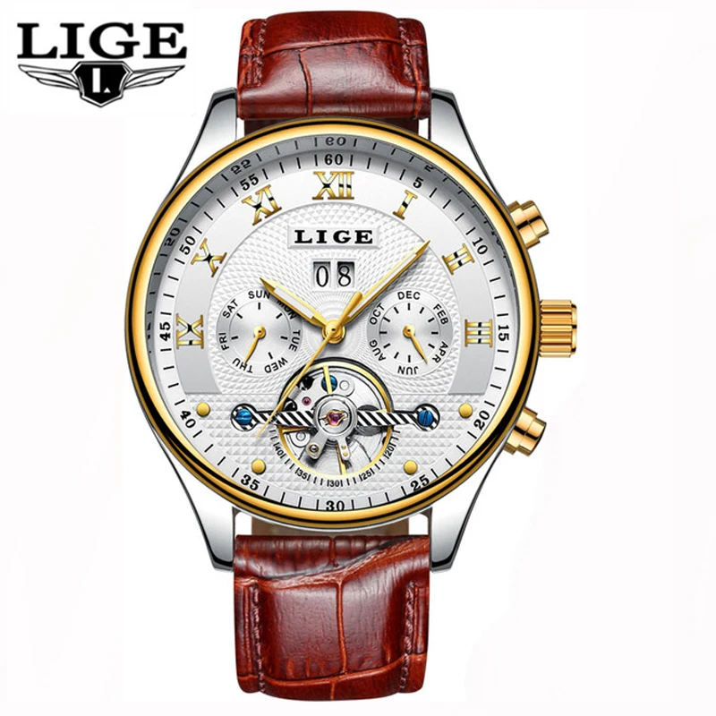 

LIGE Men Watch Business Waterproof Clock Mens Watches Brand Luxury Fashion Casual Sport Mechanical Wristwatch Relogio Masculino