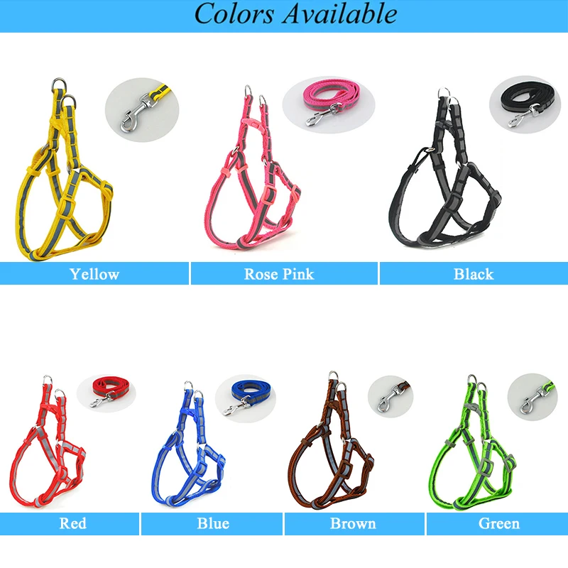 Adjustable Lead Harness Pet Hand Strap Walk Out Collar Reflective Nylon Small Dog Small Large