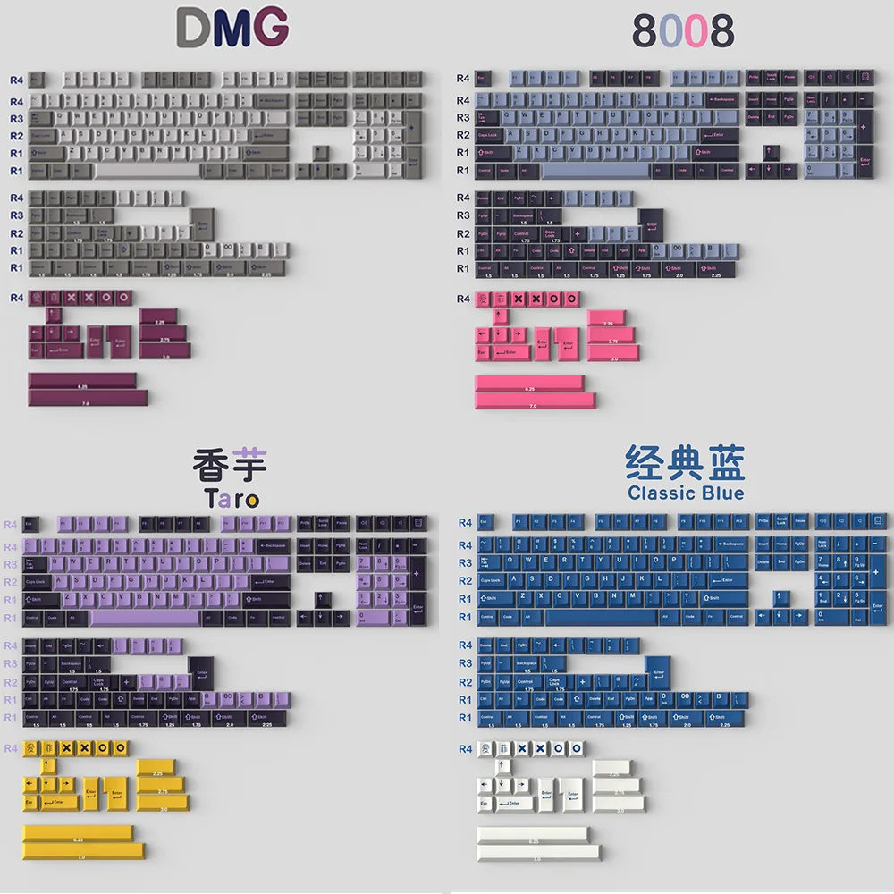Клавиатура GMK Clone 8008 приглашения Arctic Merlin DMG Double Shot Keycap Cherry Profile ISO Enter 6.25U 7U для