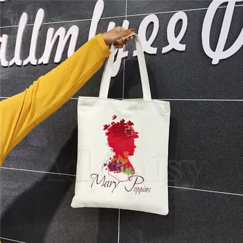 

Mary Poppins Practically Perfect In Ever - Every Way Popular Tagless Shopping Bag Print Original Design White Unisex Canvas Bags