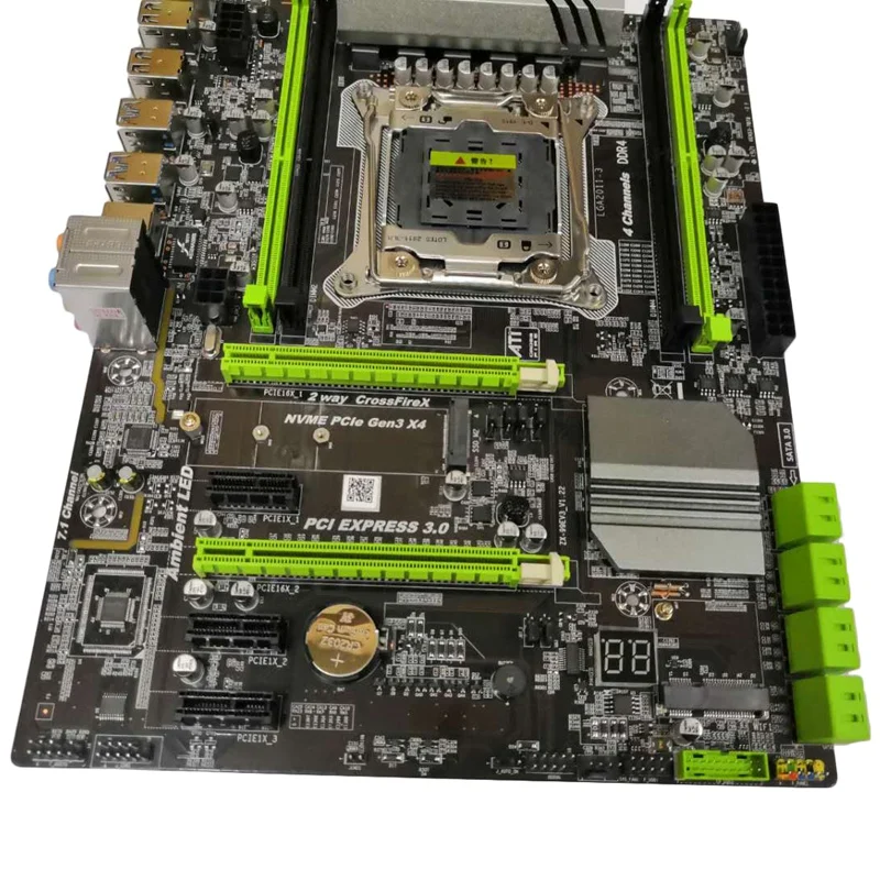 X99 LGA2011-3 материнская плата для Intel I7 E5 4-канальный DDR4 2133/2400/2800 32G Оперативная память, Накопитель SSD с протоколом NVME M.2, SATA2.0, USB3.0, PCIE16X слотов для карт