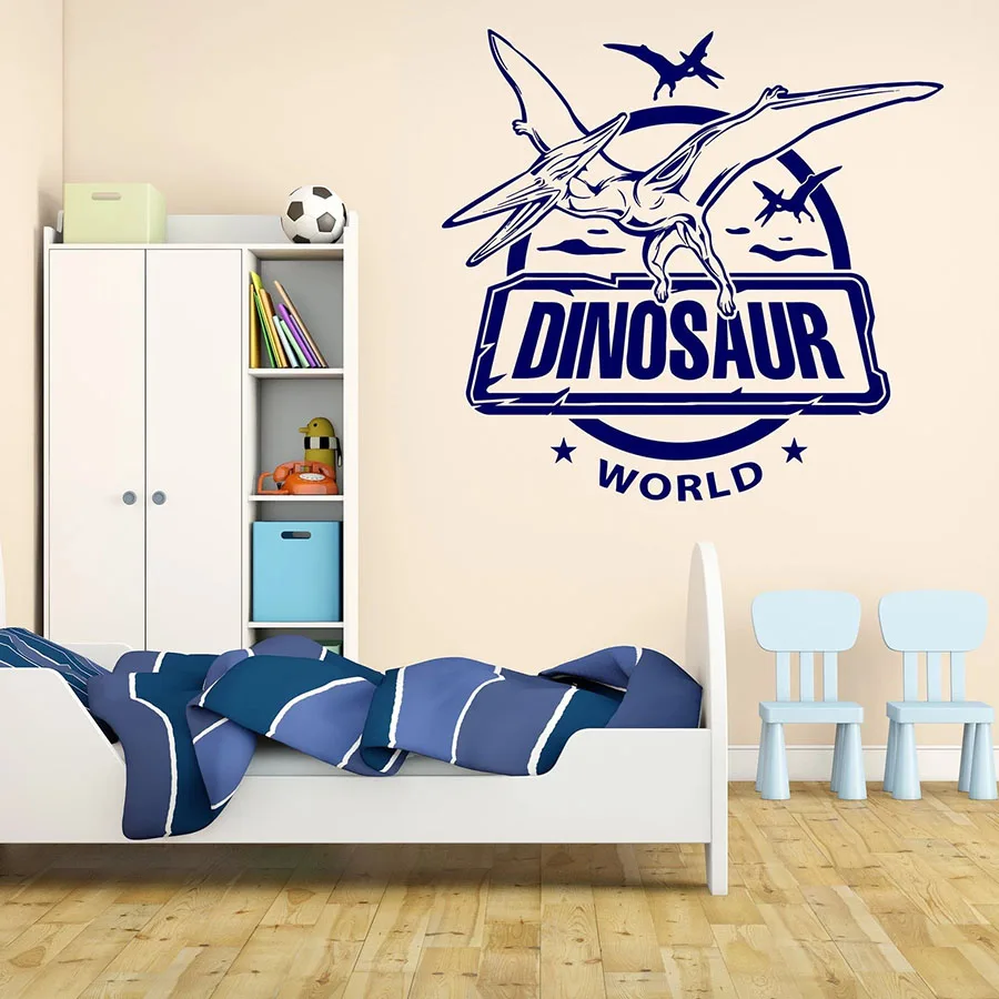 cheap Dinosaur World Wall Decal Adventure Fantasy Kids Bedroom Nursery Play Zone Interior Decor Vinyl Window Sticker Art Mural S1345