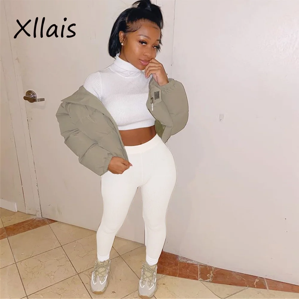 XLLAIS хлопковые комплекты из двух предметов женские сексуальные повседневные облегающие футболки мягкие белые укороченные топы с высокой талией Качественные короткие брюки Прямая поставка