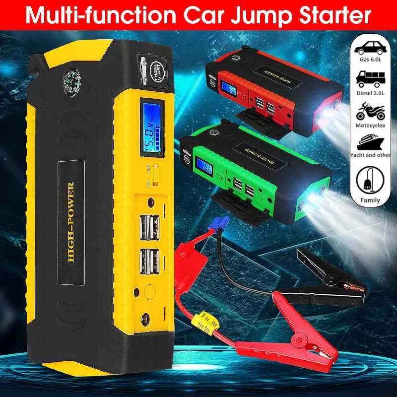82800mAh 12V 600A Multifunction Jump Starter Portable 4 USB Car Battery Booster Charger Booster Power Bank Starting Device EU