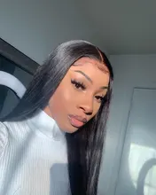 Hueso recto frente de encaje pelucas de cabello humano transparente peluca Frontal de encaje T parte Remy brasileño recto peluca con malla Frontal 28 30 pulgadas