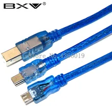 30 см USB кабель для Uno r3/Nano/MEGA 2560/Leonardo/Pro micro/DUE Blue Высокое Качество A Тип USB/Mini USB/Micro USB 0,3 m для Arduino