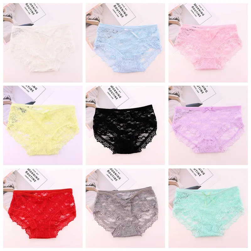 Fashion High Quality Women Panties Transparent Underwear Women Lace Soft Briefs Sexy Lingerie