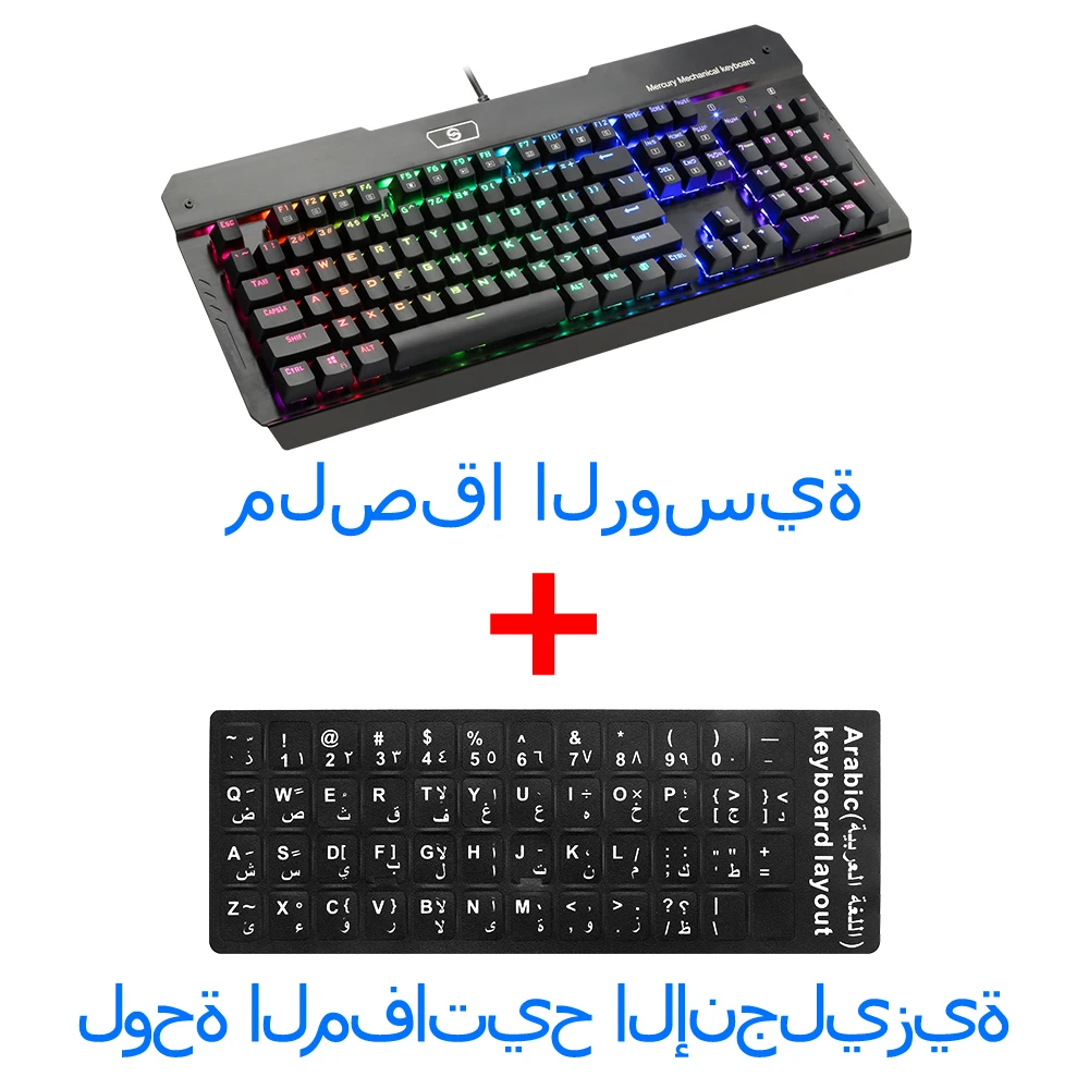R580RGB SA Rocketek R580 RGB Алюминиевый USB Механическая игровая клавиатура синий переключатель со светодиодной подсветкой 104 ключ анти-ореолы проводной ПК компьютерный геймер - Color: R580RGB SA