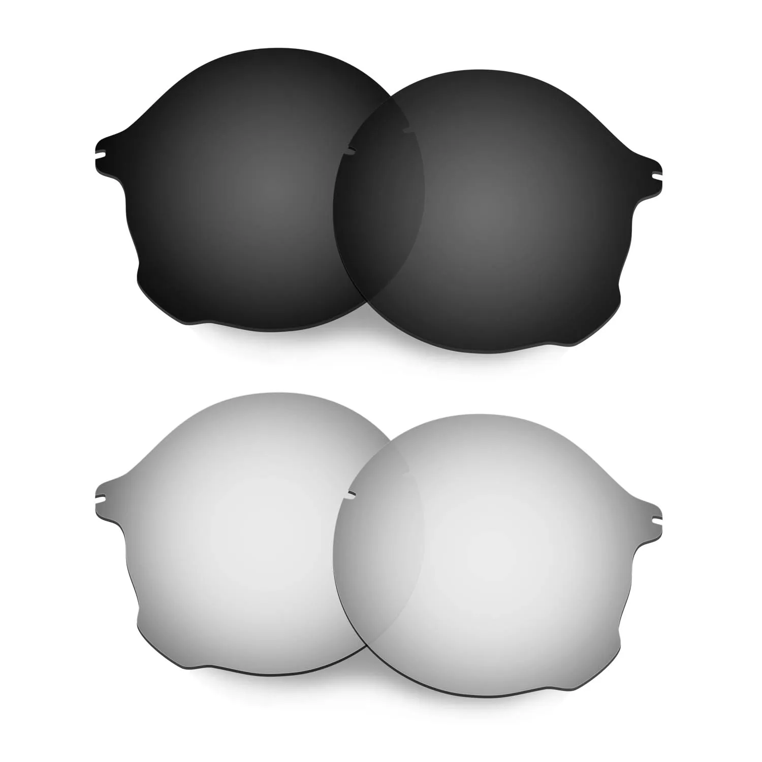 

HKUCO For Tailend Sunglasses Polarized Replacement Lenses 2 Pairs - Black&Silver