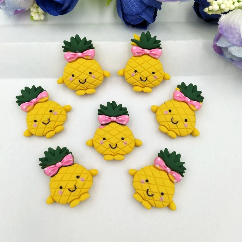 

10pcs Lovely Resin pineapple Miniature Pattern Applique DIY Home Decor Scrapbook Craft